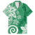 Polynesia Family Matching Short Sleeve Bodycon Dress and Hawaiian Shirt Green Tribal Turtle Floral Pattern