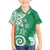 Polynesia Family Matching Short Sleeve Bodycon Dress and Hawaiian Shirt Green Tribal Turtle Floral Pattern