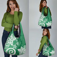 Polynesia Grocery Bag Green Tribal Turtle Floral Pattern LT05 - Polynesian Pride