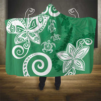 Polynesia Hooded Blanket Green Tribal Turtle Floral Pattern LT05 - Polynesian Pride