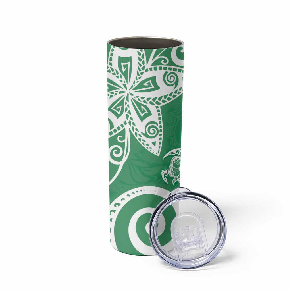 Polynesia Skinny Tumbler Green Tribal Turtle Floral Pattern
