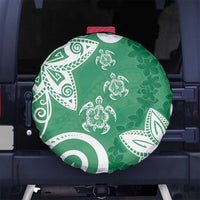 Polynesia Spare Tire Cover Green Tribal Turtle Floral Pattern LT05 - Polynesian Pride