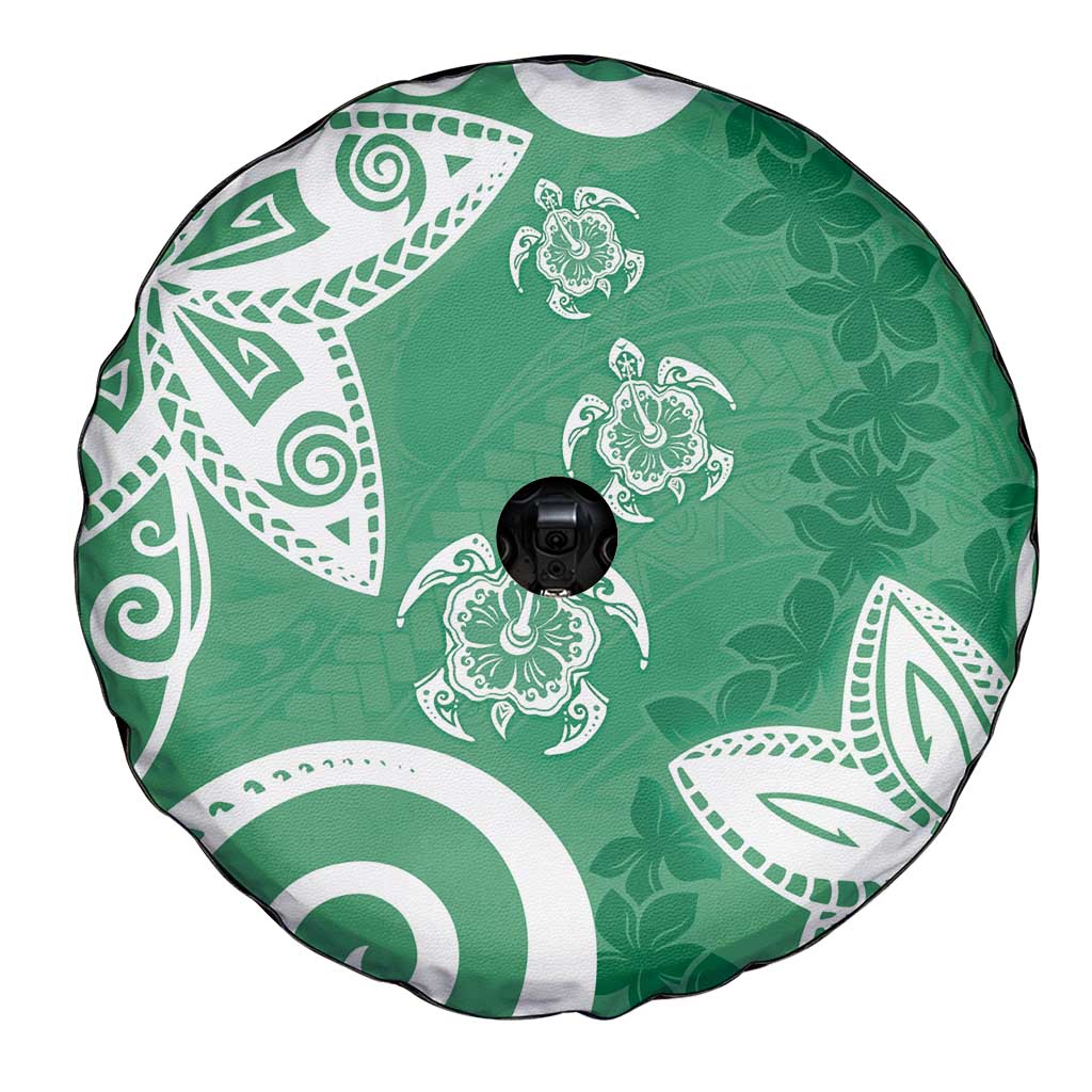 Polynesia Spare Tire Cover Green Tribal Turtle Floral Pattern LT05 - Polynesian Pride