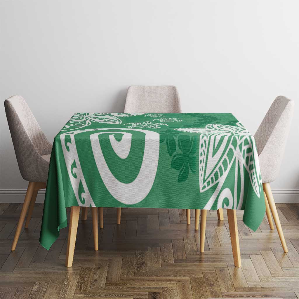 Polynesia Tablecloth Green Tribal Turtle Floral Pattern LT05 - Polynesian Pride