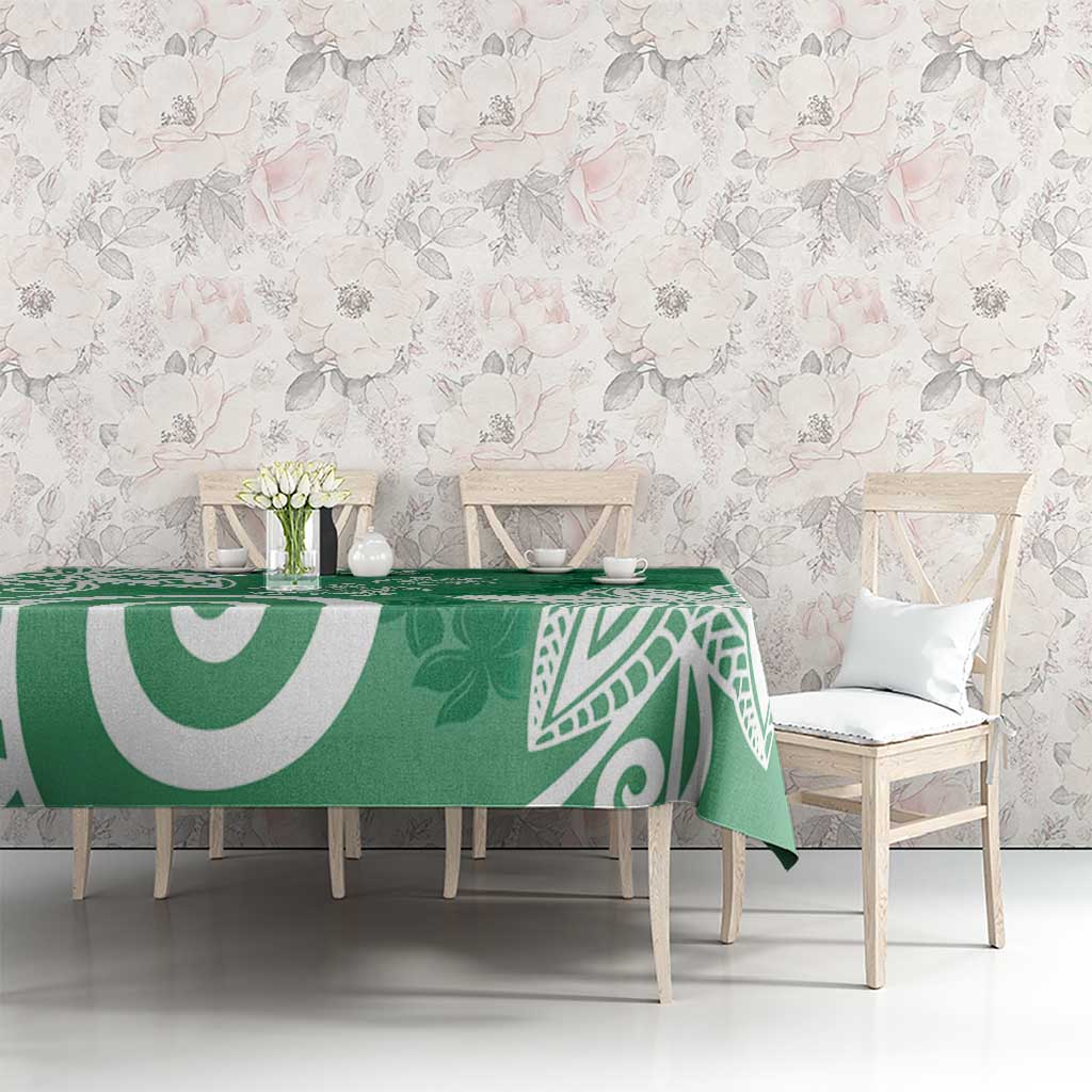 Polynesia Tablecloth Green Tribal Turtle Floral Pattern LT05 - Polynesian Pride