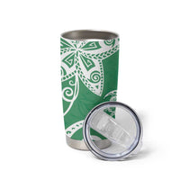 Polynesia Tumbler Cup Green Tribal Turtle Floral Pattern LT05 - Polynesian Pride