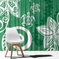 Polynesia Window Curtain Green Tribal Turtle Floral Pattern LT05 - Polynesian Pride
