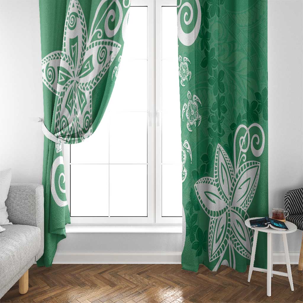 Polynesia Window Curtain Green Tribal Turtle Floral Pattern LT05 - Polynesian Pride