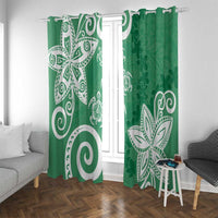 Polynesia Window Curtain Green Tribal Turtle Floral Pattern LT05 With Grommets Green - Polynesian Pride