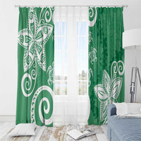 Polynesia Window Curtain Green Tribal Turtle Floral Pattern LT05 - Polynesian Pride