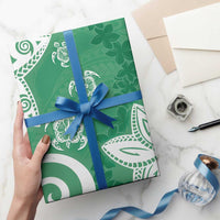 Polynesia Wrapping Paper Green Tribal Turtle Floral Pattern LT05 - Polynesian Pride