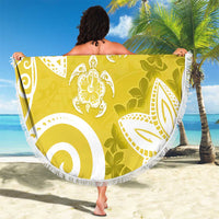 Polynesia Beach Blanket Yellow Tribal Turtle Floral Pattern LT05 - Polynesian Pride