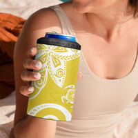Polynesia 4 in 1 Can Cooler Tumbler Yellow Tribal Turtle Floral Pattern LT05 - Polynesian Pride