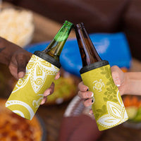 Polynesia 4 in 1 Can Cooler Tumbler Yellow Tribal Turtle Floral Pattern LT05 - Polynesian Pride
