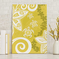 Polynesia Canvas Wall Art Yellow Tribal Turtle Floral Pattern LT05 Without Frame Yellow - Polynesian Pride