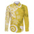 Polynesia Family Matching Long Sleeve Bodycon Dress and Hawaiian Shirt Yellow Tribal Turtle Floral Pattern