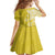 Polynesia Family Matching Off Shoulder Short Dress and Hawaiian Shirt Yellow Tribal Turtle Floral Pattern