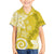 Polynesia Family Matching Off Shoulder Short Dress and Hawaiian Shirt Yellow Tribal Turtle Floral Pattern