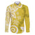 Polynesia Family Matching Short Sleeve Bodycon Dress and Hawaiian Shirt Yellow Tribal Turtle Floral Pattern