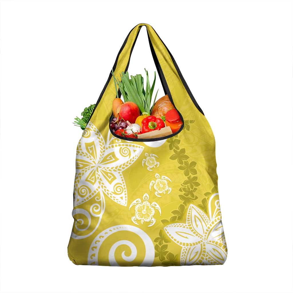 Polynesia Grocery Bag Yellow Tribal Turtle Floral Pattern LT05 1-pack One Size Yellow - Polynesian Pride