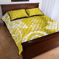 Polynesia Quilt Bed Set Yellow Tribal Turtle Floral Pattern LT05 - Polynesian Pride
