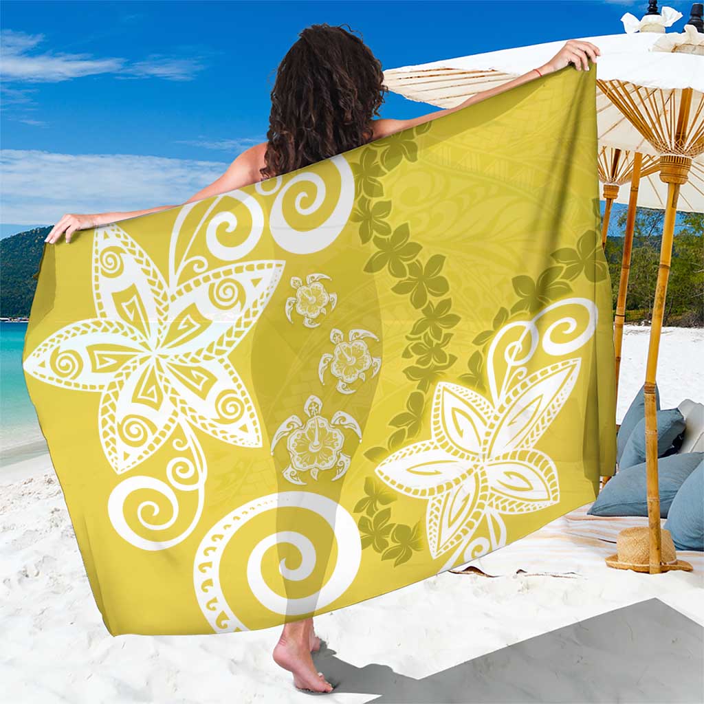 Polynesia Sarong Yellow Tribal Turtle Floral Pattern