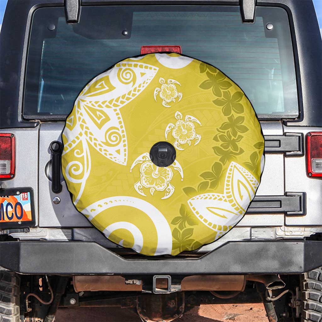 Polynesia Spare Tire Cover Yellow Tribal Turtle Floral Pattern LT05 Yellow - Polynesian Pride