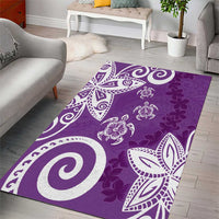 Polynesia Area Rug Purple Tribal Turtle Floral Pattern LT05 - Polynesian Pride