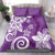 Polynesia Bedding Set Purple Tribal Turtle Floral Pattern