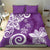 Polynesia Bedding Set Purple Tribal Turtle Floral Pattern