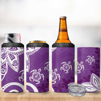 Polynesia 4 in 1 Can Cooler Tumbler Purple Tribal Turtle Floral Pattern LT05 - Polynesian Pride