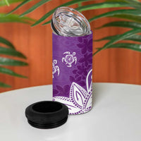 Polynesia 4 in 1 Can Cooler Tumbler Purple Tribal Turtle Floral Pattern LT05 - Polynesian Pride
