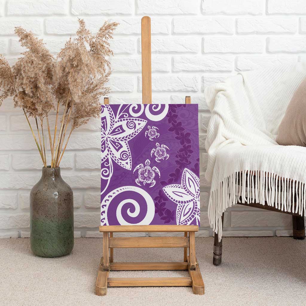 Polynesia Canvas Wall Art Purple Tribal Turtle Floral Pattern LT05 - Polynesian Pride