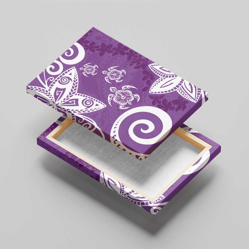 Polynesia Canvas Wall Art Purple Tribal Turtle Floral Pattern LT05 - Polynesian Pride