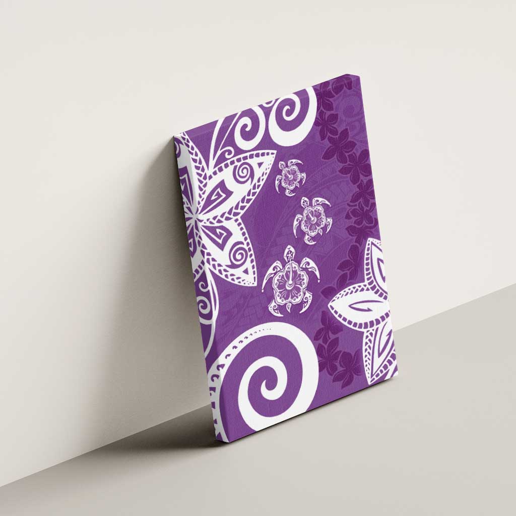 Polynesia Canvas Wall Art Purple Tribal Turtle Floral Pattern LT05 - Polynesian Pride