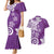 Polynesia Couples Matching Mermaid Dress and Hawaiian Shirt Purple Tribal Turtle Floral Pattern