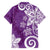 Polynesia Family Matching Long Sleeve Bodycon Dress and Hawaiian Shirt Purple Tribal Turtle Floral Pattern