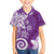 Polynesia Family Matching Long Sleeve Bodycon Dress and Hawaiian Shirt Purple Tribal Turtle Floral Pattern