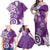 Polynesia Family Matching Off Shoulder Maxi Dress and Hawaiian Shirt Purple Tribal Turtle Floral Pattern