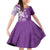 Polynesia Family Matching Off Shoulder Short Dress and Hawaiian Shirt Purple Tribal Turtle Floral Pattern