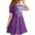 Polynesia Family Matching Off Shoulder Short Dress and Hawaiian Shirt Purple Tribal Turtle Floral Pattern