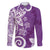 Polynesia Family Matching Puletasi and Hawaiian Shirt Purple Tribal Turtle Floral Pattern