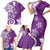 Polynesia Family Matching Short Sleeve Bodycon Dress and Hawaiian Shirt Purple Tribal Turtle Floral Pattern