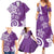 Polynesia Family Matching Summer Maxi Dress and Hawaiian Shirt Purple Tribal Turtle Floral Pattern