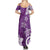 Polynesia Family Matching Summer Maxi Dress and Hawaiian Shirt Purple Tribal Turtle Floral Pattern