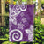 Polynesia Garden Flag Purple Tribal Turtle Floral Pattern