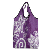 Polynesia Grocery Bag Purple Tribal Turtle Floral Pattern LT05 - Polynesian Pride