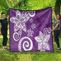 Polynesia Quilt Purple Tribal Turtle Floral Pattern