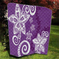 Polynesia Quilt Purple Tribal Turtle Floral Pattern