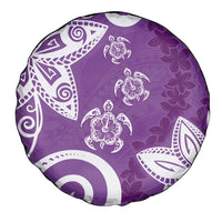 Polynesia Spare Tire Cover Purple Tribal Turtle Floral Pattern LT05 - Polynesian Pride